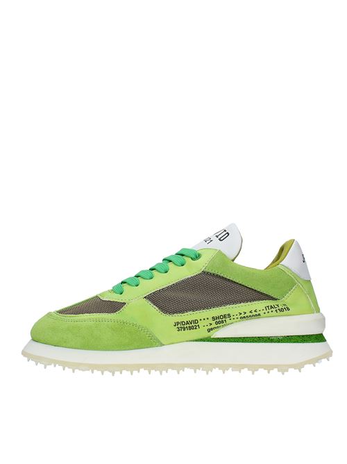 Sneakers in pelle e tessuto JP/DAVID | JP5702 TORA/DAINO/PAPUAVERDE-BIANCO